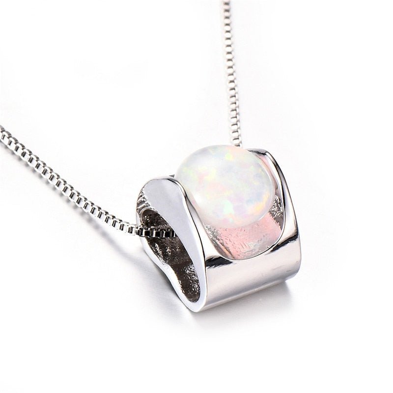 925 Sterling Silver Opal Pendant Necklace - Buddha Power Store