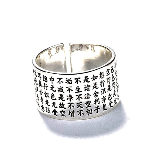 Buddhist's Wealth & Protection Amulet Scripture Open Ring - Buddha Power Store