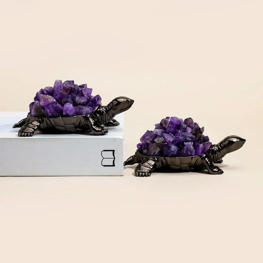 The Steadfast Guardian amethyst turtle figurine angle view