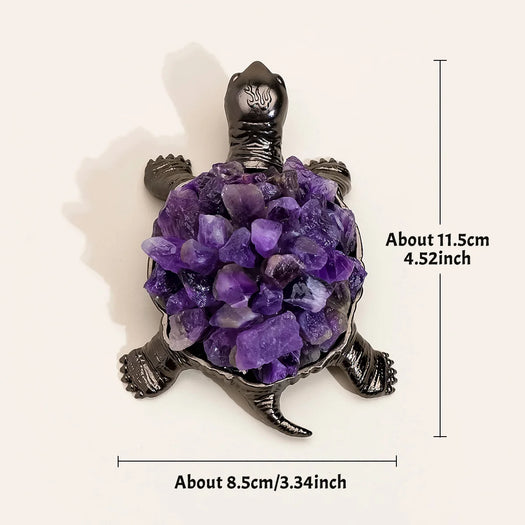 The Steadfast Guardian amethyst turtle figurine detail view