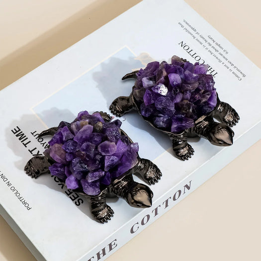 The Steadfast Guardian natural amethyst crystal turtle figurine main photo