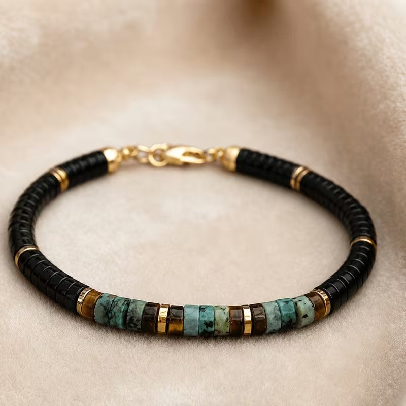 Turquoise, Tiger Eye, Onyx & Hematite Balance Bracelet