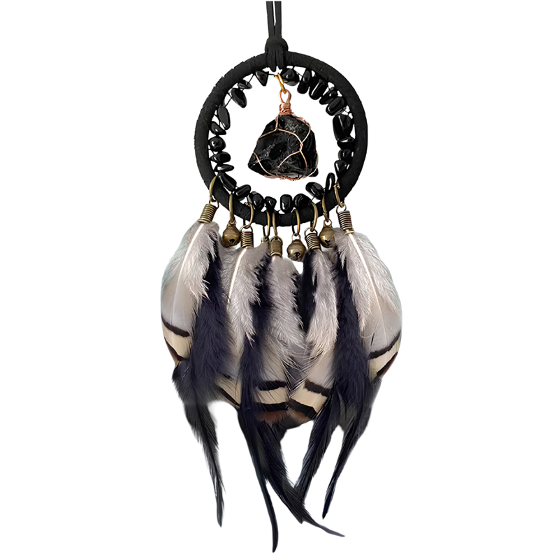 The Journey Guardian dreamcatcher car pendant on a white background