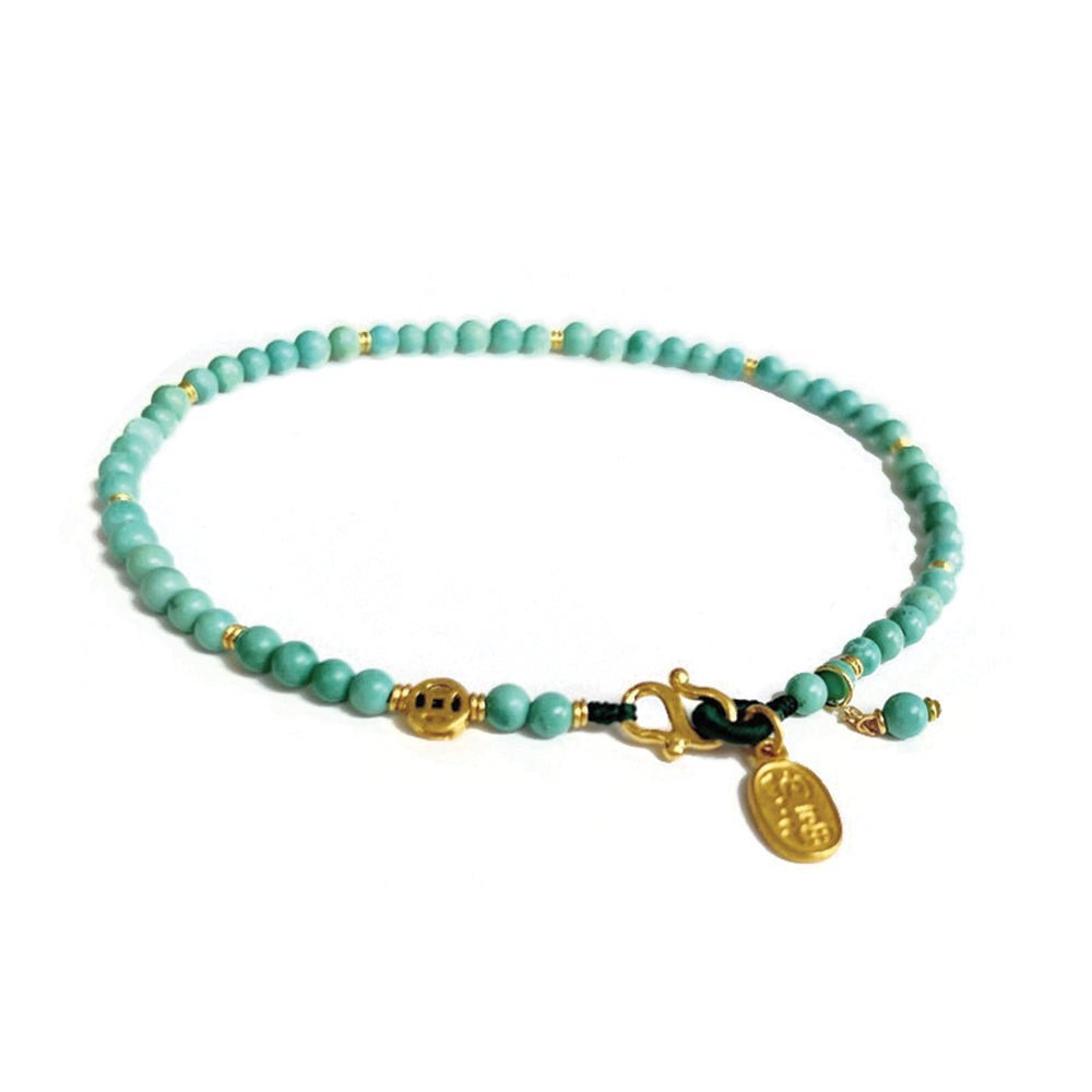 Bracelet turquoise naturel 14 carats - Buddha Power Store