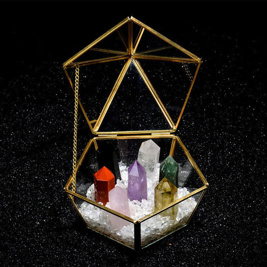 Présentoir d'ornements en cristal de 7 pierres de chakra - Buddha Power Store