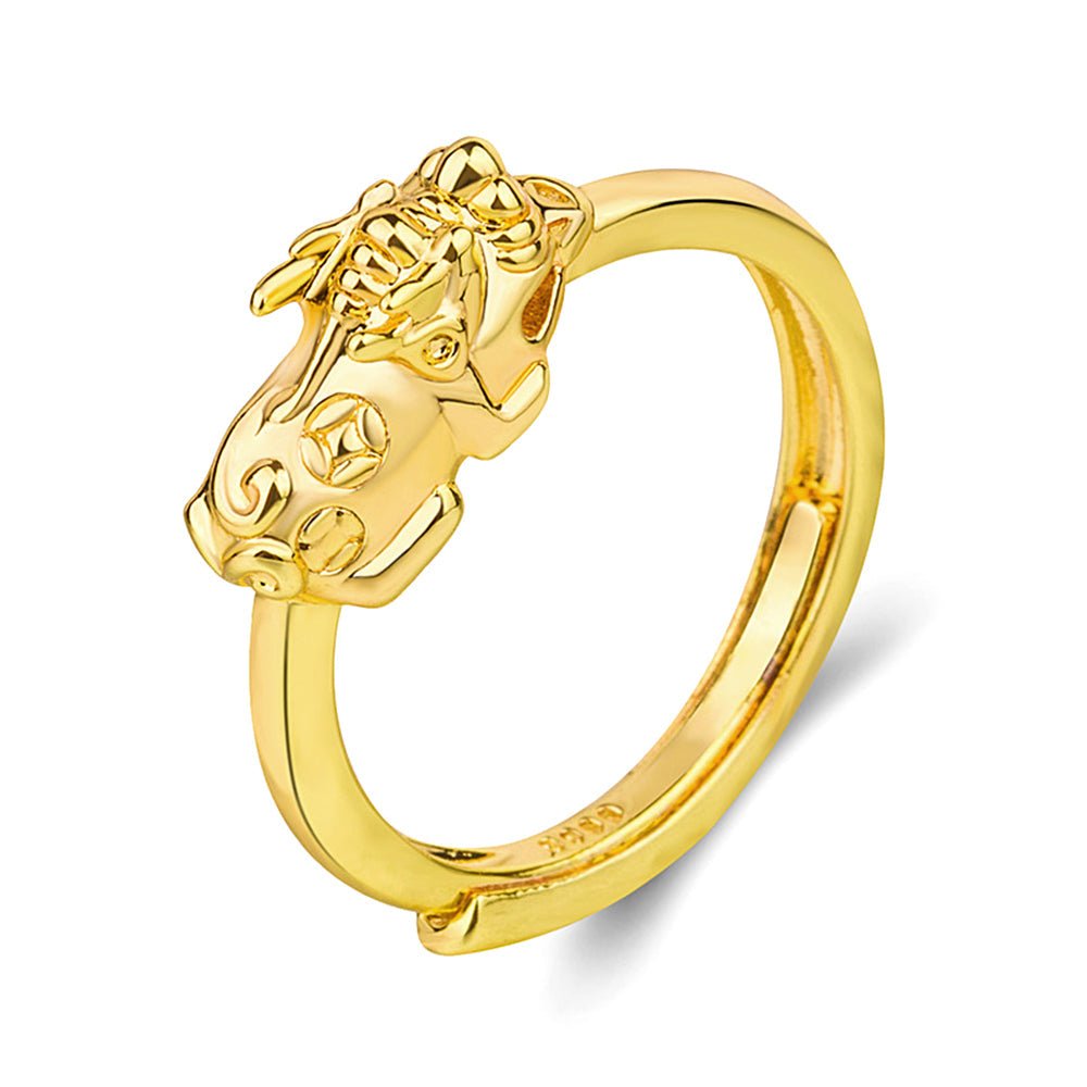 Pyo Guwon Rings Adjustable Lucky Gold Piyao Ring - Buddha Power Store
