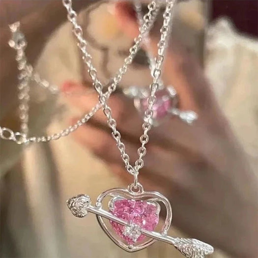 Angel Peach Heart Necklace - Buddha Power Store