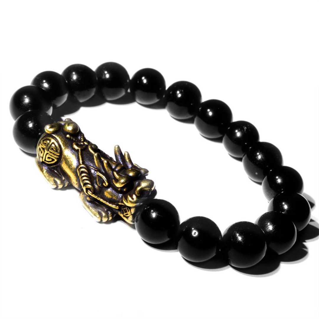 Black Obsidian Wealth and Good Luck Bracelet - Buddha Power Store