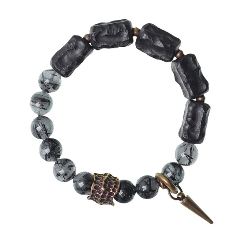 Schwarzes Rutilquarz-Armband – Buddha Power Store
