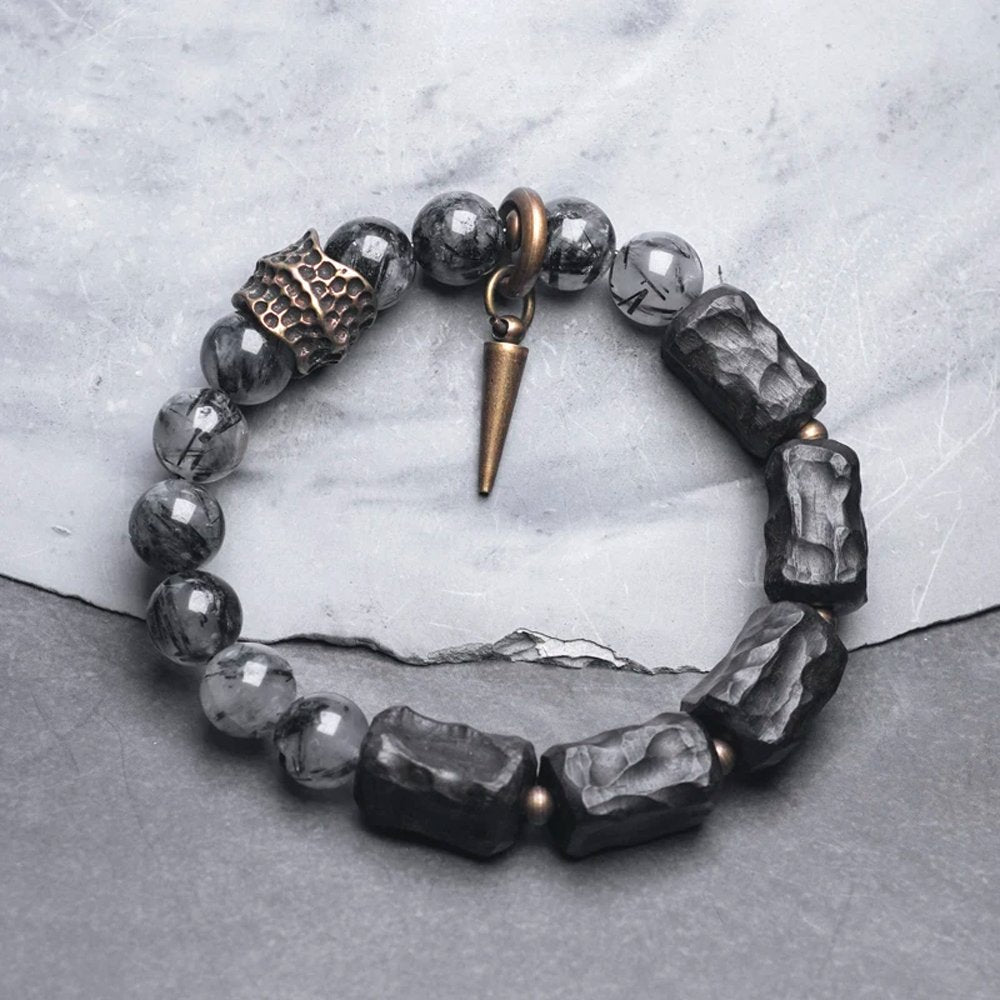 Schwarzes Rutilquarz-Armband – Buddha Power Store