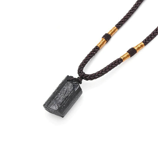 Schwarze Turmalin-Heilstein-Halskette – Buddha Power Store