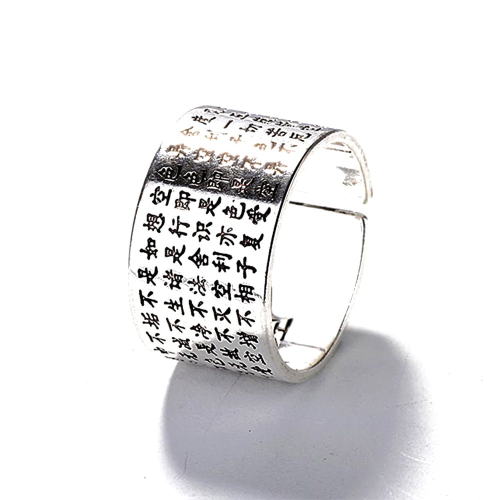 Buddhist's Wealth & Protection Amulet Scripture Open Ring - Buddha Power Store