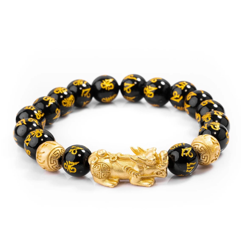 Feng Shui Black Obsidian Wealth Bracelet - Buddha Power Store