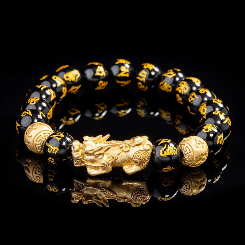 Feng Shui Black Obsidian Wealth Bracelet - Buddha Power Store