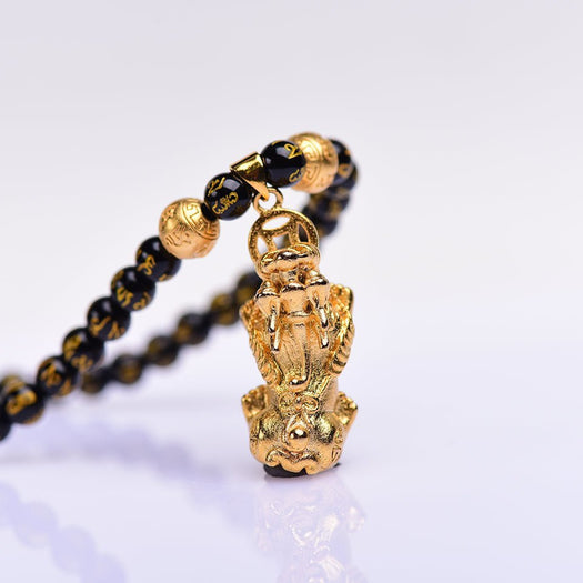 Feng Shui Black Obsidian Wealth Necklace - Buddha Power Store