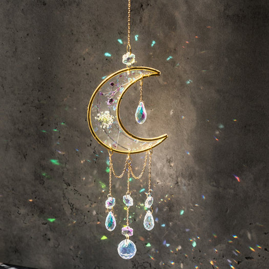 Attrape-soleil pendentif lune en cristal Feng Shui - Buddha Power Store