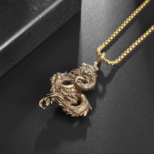 Feng Shui Dragon Good Luck and Fortune Necklace - Buddha Power Store