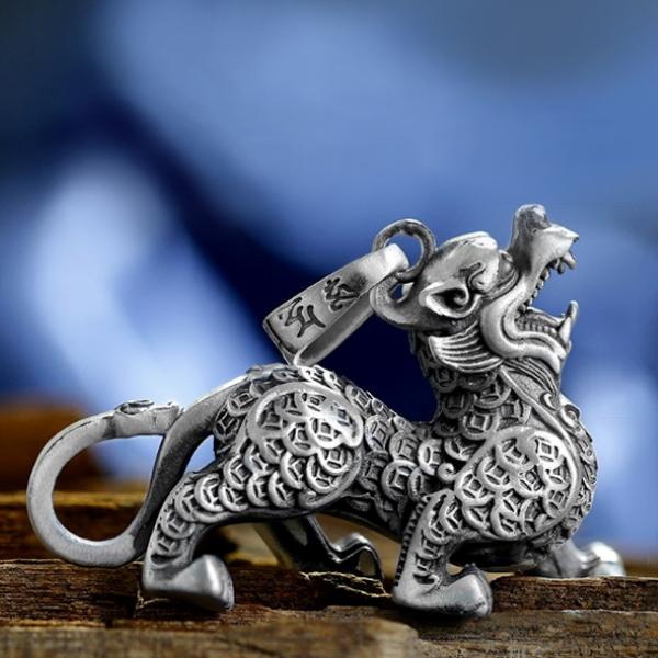 中国台灣宝石釉 貔貅獅子 招財魔除け 緣起物 箱付 希少品 Feng Shui Pixiu Wealth Necklace - Buddha Power Store