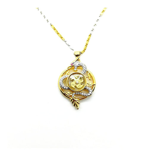 Gold Rotating Windmill Energy with Dragon Feng Shui Lucky Necklace - Buddha Power Store
