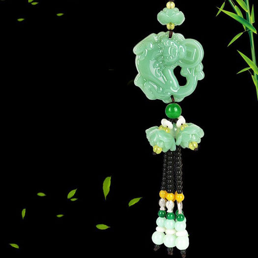 Autoanhänger aus grüner Jade – Buddha Power Store