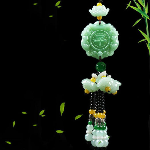 Amuleto para pendurar carro em jade verde - Buddha Power Store