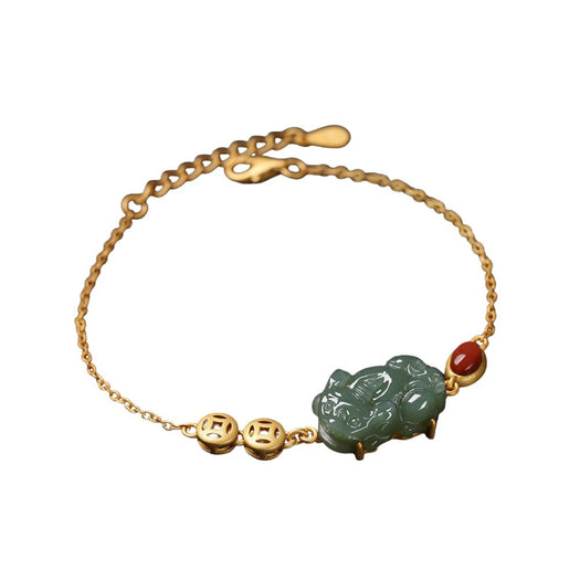 Bracelet Fortune Pixiu en Jade Vert - Buddha Power Store