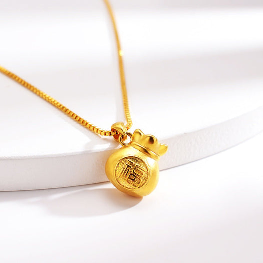 Lucky Money Bag Gold-Halskette – Buddha Power Store
