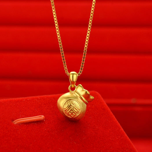 Lucky Money Bag Gold Necklace - Buddha Power Store
