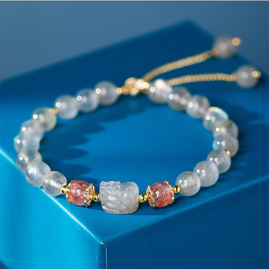 Natural Crystals Lucky Pixiu Charm Bracelet - Buddha Power Store