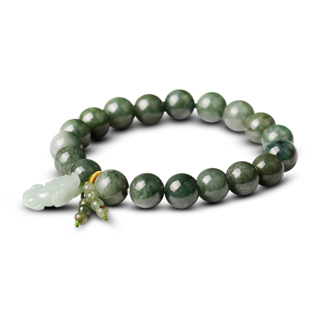 Natural Green Jade Fortune Pixiu Bracelet - Buddha Power Store