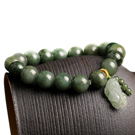 Bracelet Pixiu Fortune en Jade Vert Naturel - Buddha Power Store