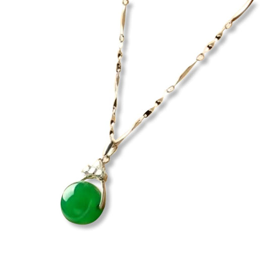 Natural Green Jade Money Wealth Ball Silver Necklace - Buddha Power Store
