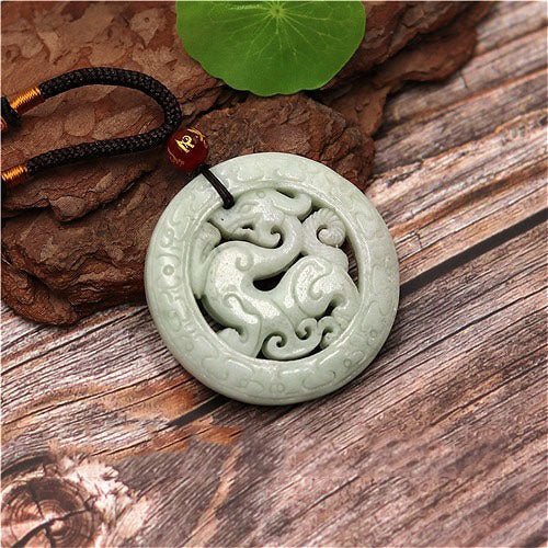 Natural Jade Dragon Hollow Necklace - Buddha Power Store