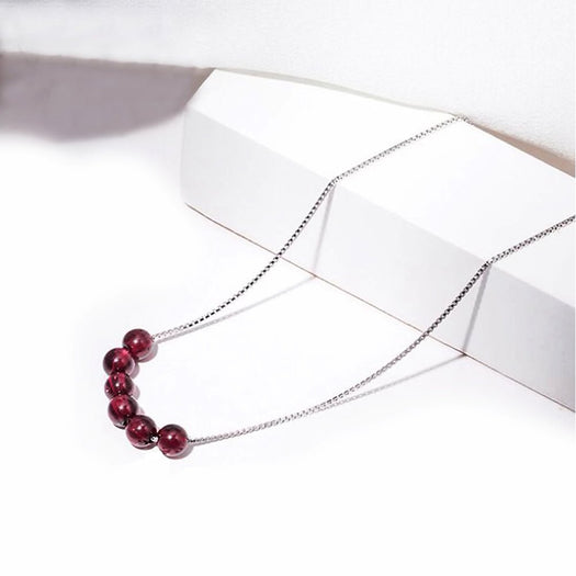 Natural Red Garnet Revitalization Clavicle Necklace - Buddha Power Store