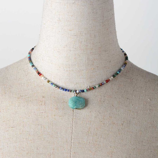 Amazonit-Halskette aus Naturstein – Buddha Power Store