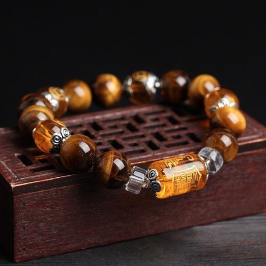 Bracelet porte-bonheur en œil de tigre naturel - Buddha Power Store
