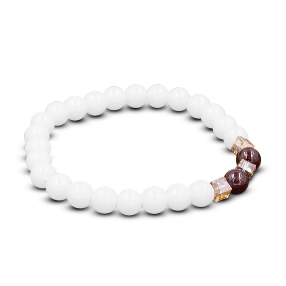 Natural White Chalcedony Positivity Bracelet - Buddha Power Store