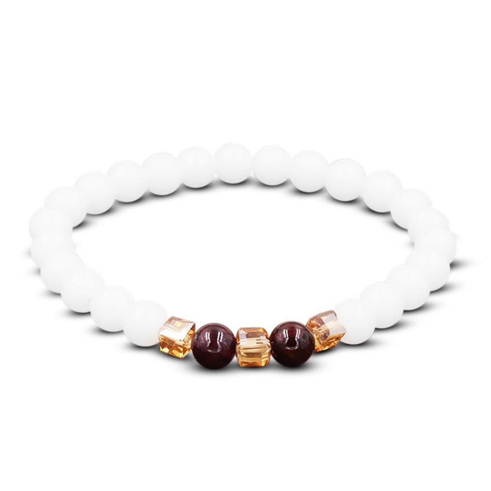 Natural White Chalcedony Positivity Bracelet - Buddha Power Store