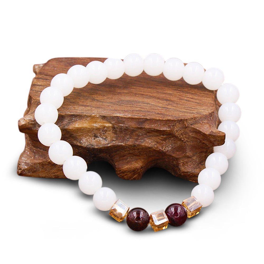 Natural White Chalcedony Positivity Bracelet - Buddha Power Store