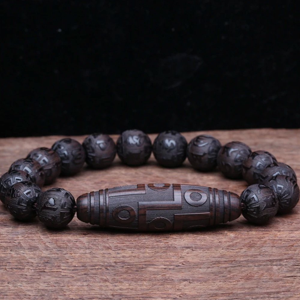 Neun-Augen-Dzi-Mantra-Armband – Buddha Power Store