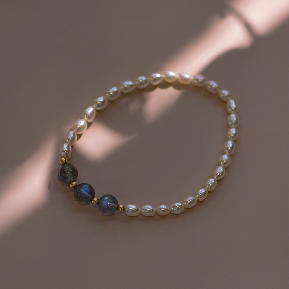 Perlen-Mondstein-Armband – Buddha Power Store