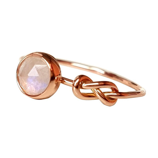 Pink Opal Lucky Knot Infinity Ring - Buddha Power Store