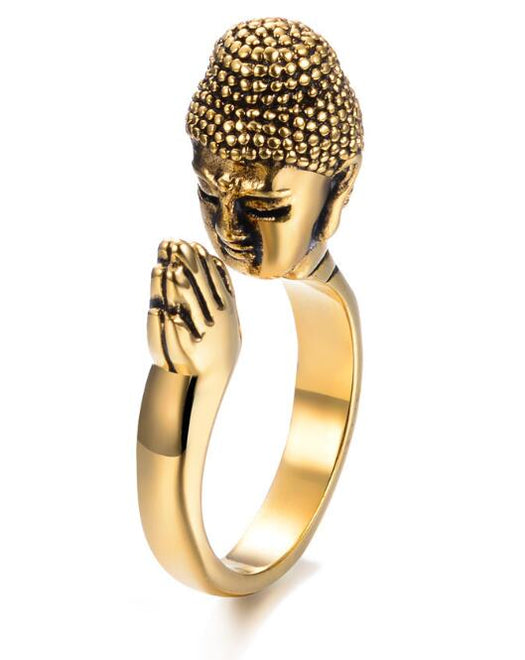 Für Frieden und Glück beten Shakyamuni-Buddha-Ring – Buddha Power Store