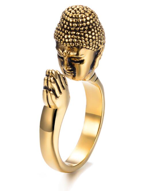 Praying for Peace & Luck Shakyamuni Buddha Ring - Buddha Power Store