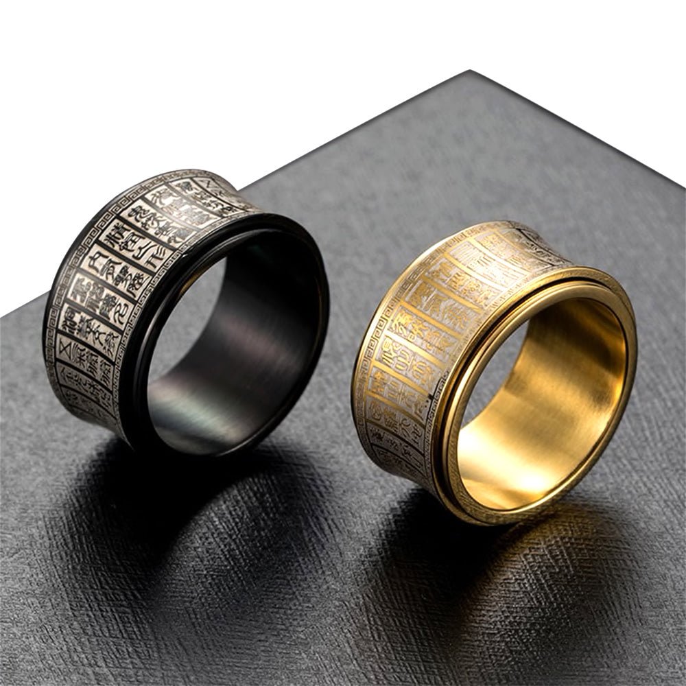 Protection Scriptures Amulet Rotating Spinner Ring - Buddha Power Store