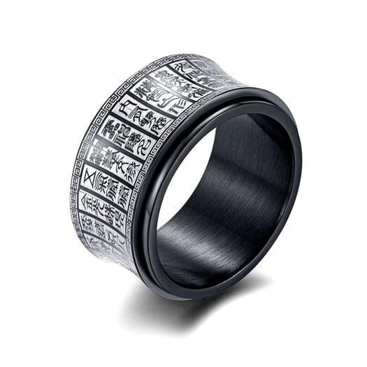 Protection Scriptures Amulet Rotating Spinner Ring - Buddha Power Store