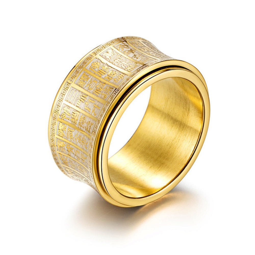 Protection Scriptures Amulet Rotating Spinner Ring - Buddha Power Store