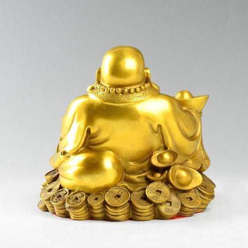 Ornement de bon augure Bouddha rieur en cuivre pur - Buddha Power Store