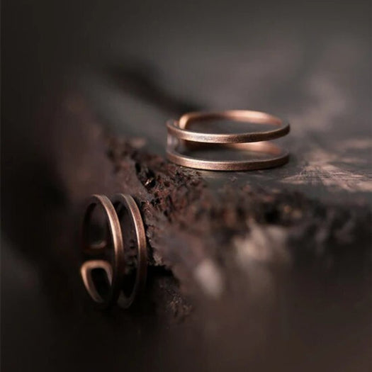 Minimalistischer Ring aus reinem Kupfer – Buddha Power Store
