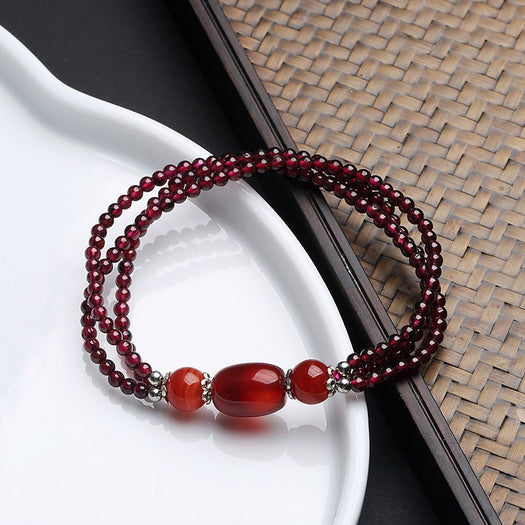 Red Garnet and Agate Energy Bracelet - Buddha Power Store